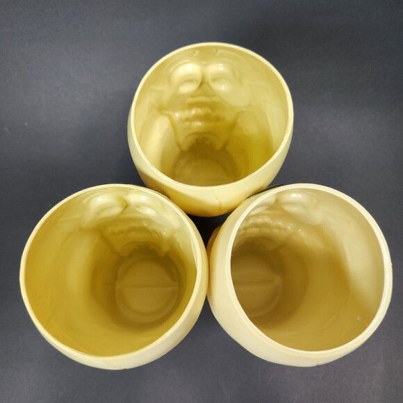 Halloween Skeleton Plastic Cups  X 3  Mold Formed Silly Monsters 6 inch - Picture 6 of 9